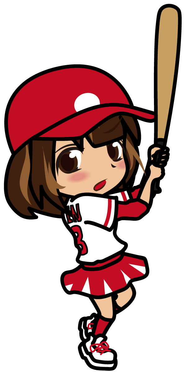 サウスポーの野球少女のイラスト素材 むこりん Veglキャラクター