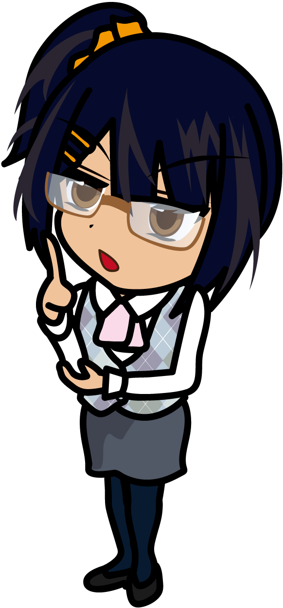 人差し指を立てて提案するolのイラスト素材 みーたむ Veglキャラクターイラスト素材