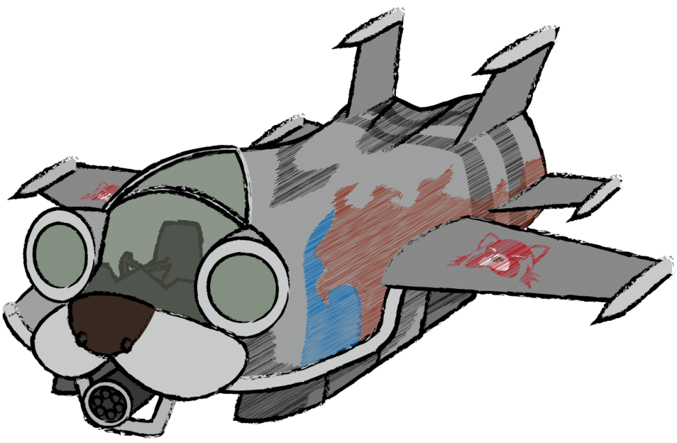 レッサーパンダの戦闘機のイラスト素材 Veglキャラクターイラスト素材