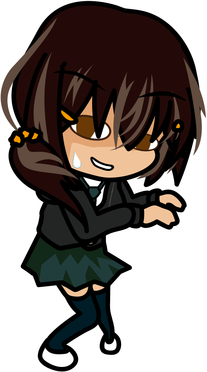 こちらを振り向く放心状態の女子高生 あーたむ Veglキャラクターイラスト素材