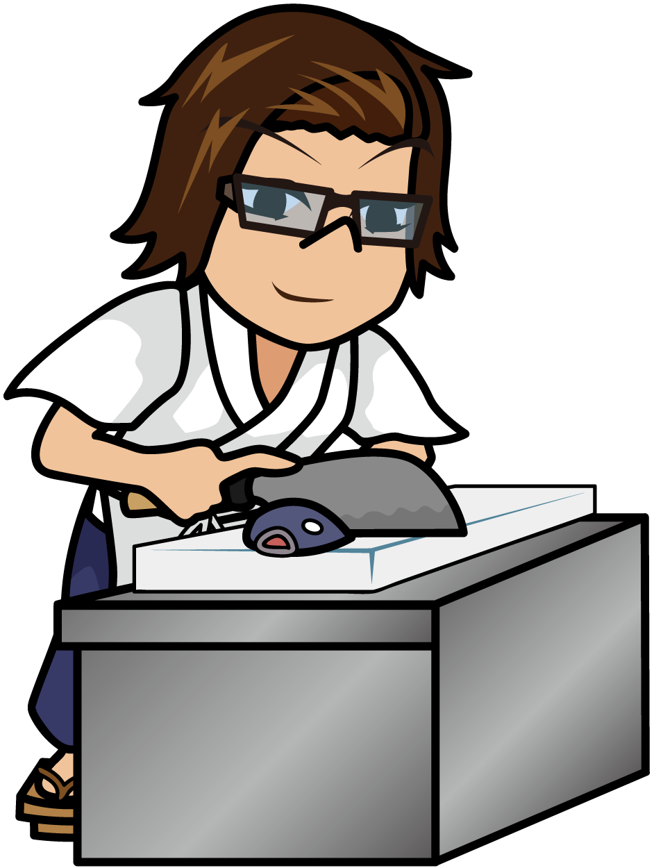 包丁で魚を捌く板前 うりぼぅ Veglキャラクターイラスト素材