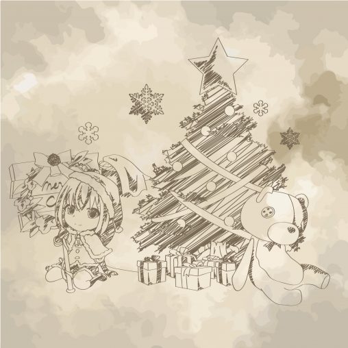 【アイキャッチ】落書き風のクリスマス