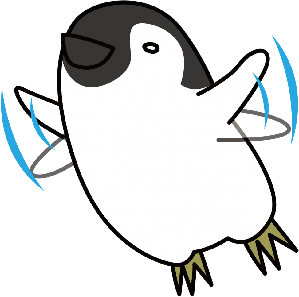 空飛ぶエンペラーペンギンの雛のイラスト素材 Veglキャラクター