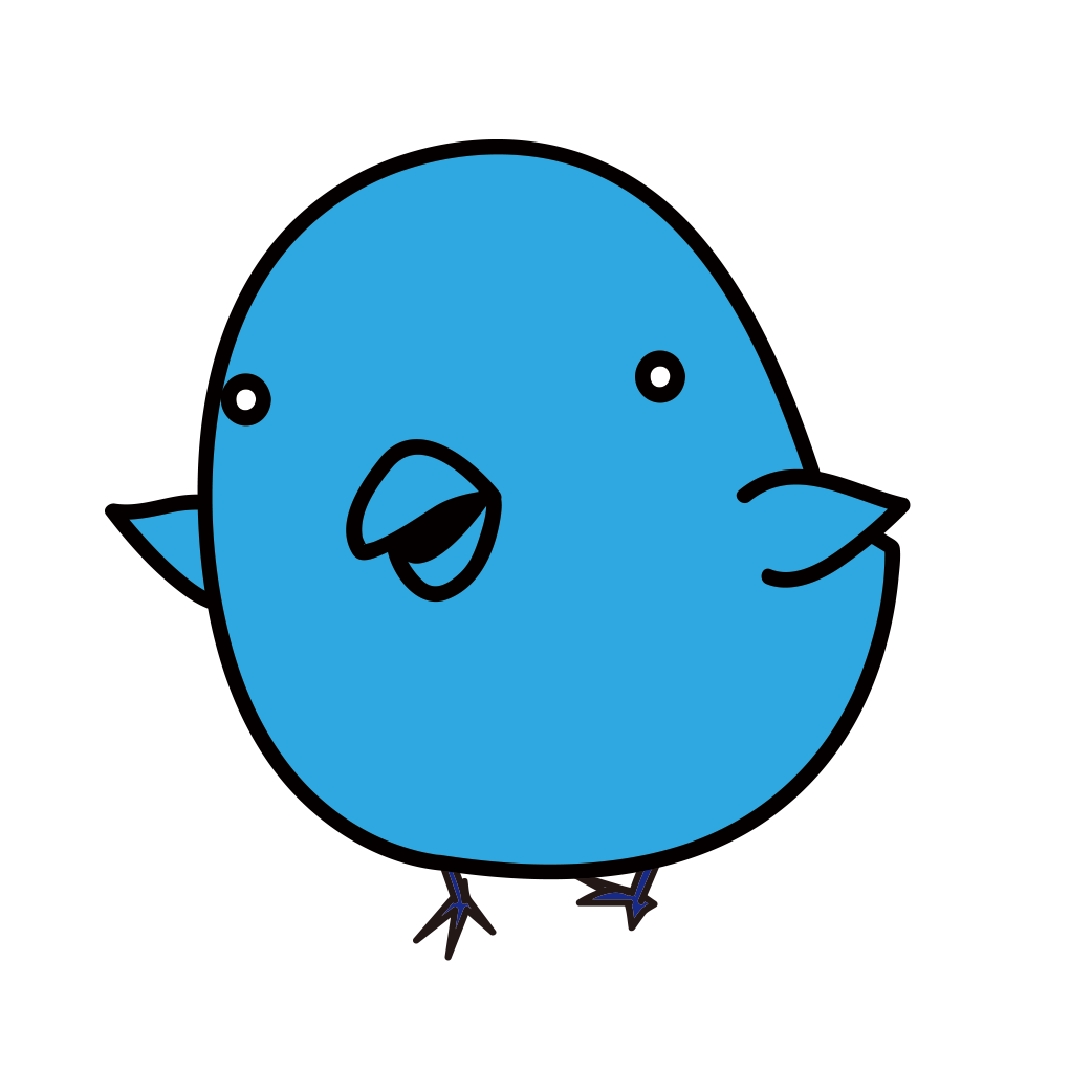 トコトコ歩くしあわせの青い鳥の動くイラスト素材 Veglキャラクター