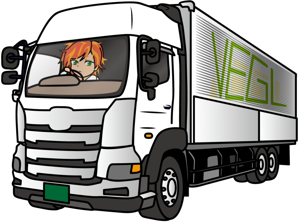 トラックを運転するトラガールのイラスト素材 うりねぇ Veglキャラクターイラスト素材