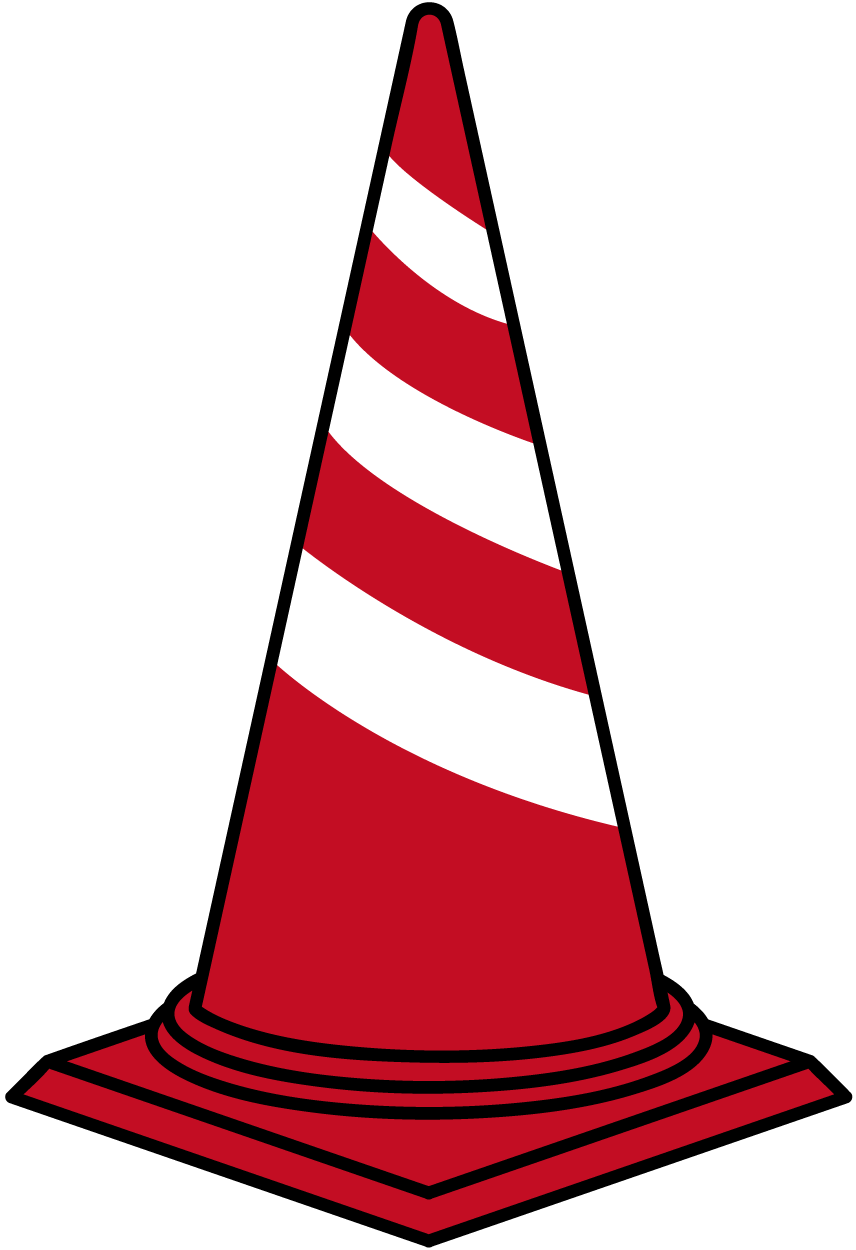 赤白の三角コーンのイラスト素材 Veglキャラクターイラスト素材