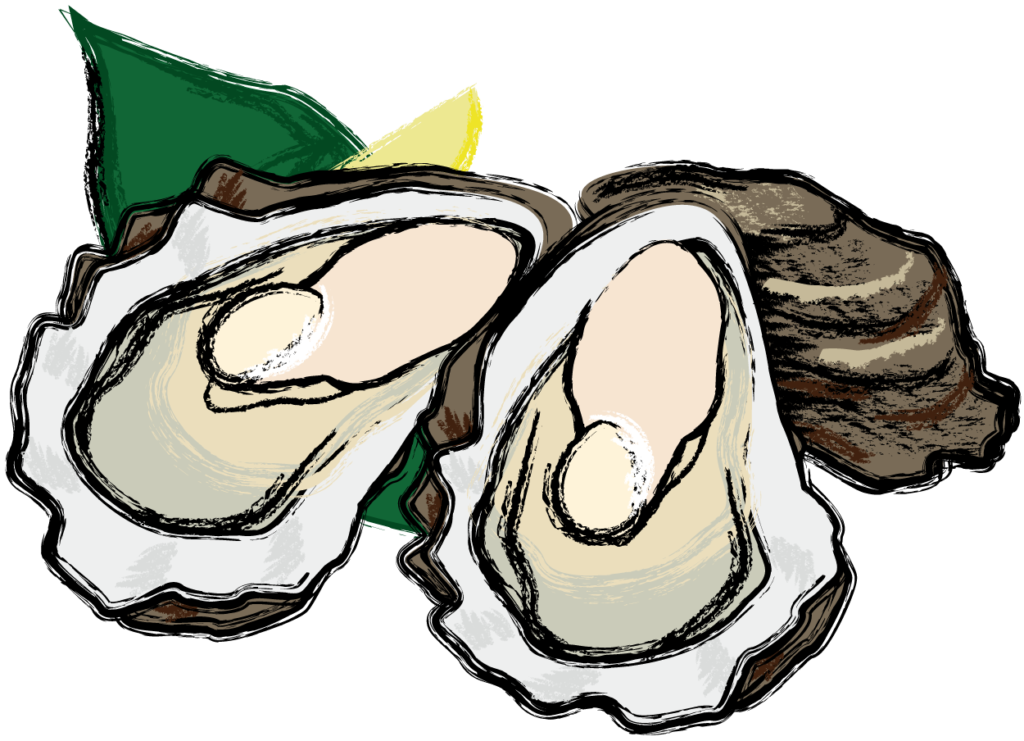 殻付きの牡蠣のイラスト素材 – VEGLキャラクターイラスト素材