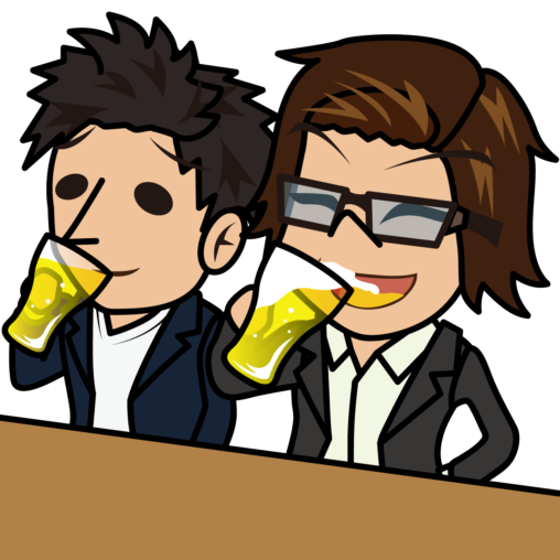 同僚とビールを飲むビジネスマン2人のイラスト素材 とびぃ うりぼぅ Veglキャラクターイラスト素材